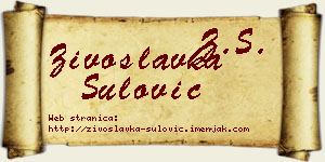 Živoslavka Šulović vizit kartica